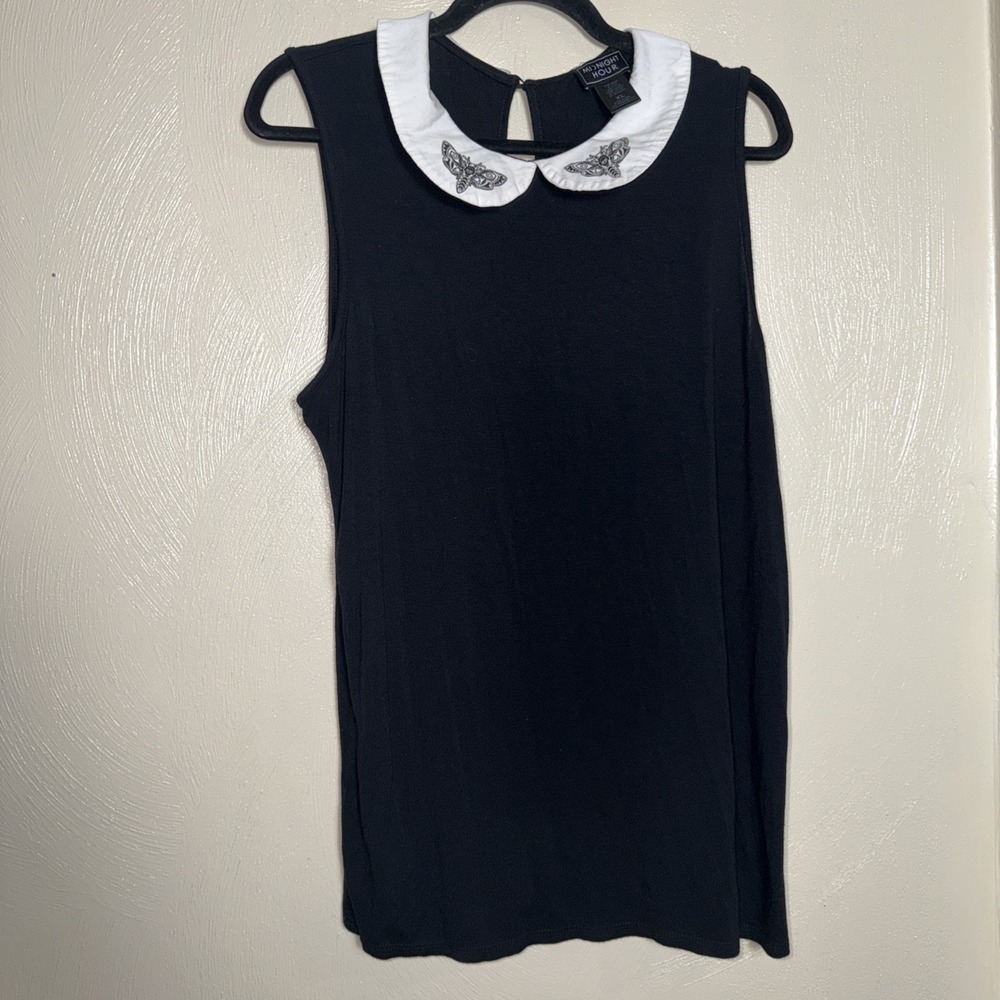Midnight Hour Tank Top Death Head Moth XL Black Goth Grunge Alt Witchy